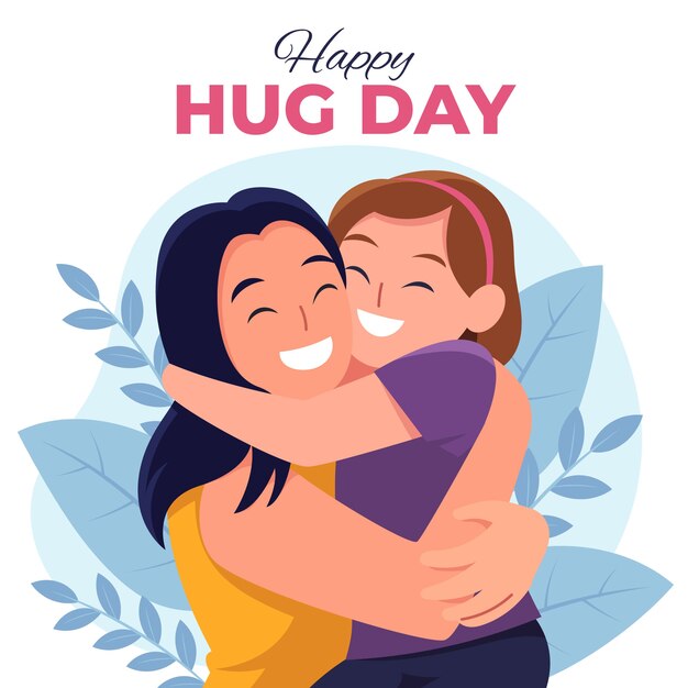 Hand drawn flat hug day background