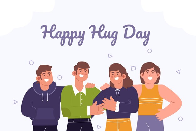 Free vector hand drawn flat hug day background