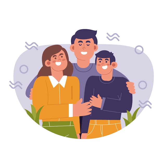 Free vector hand drawn flat hug day illustration