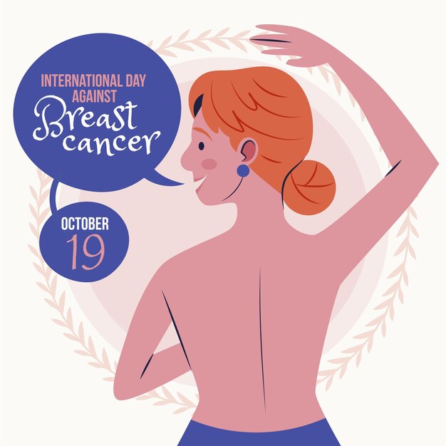 Hand drawn flat international day against breast cancer illustration