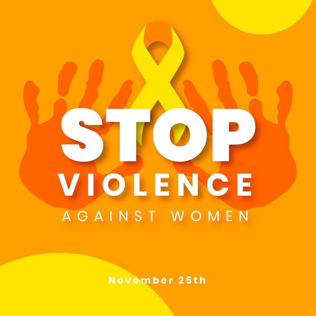 Free vector hand drawn flat international day for the elimination of violence against women instagram post template