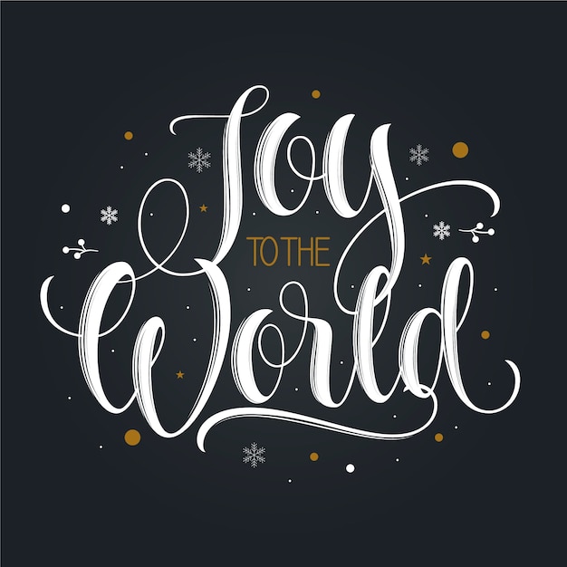 Hand drawn flat joy to the world lettering