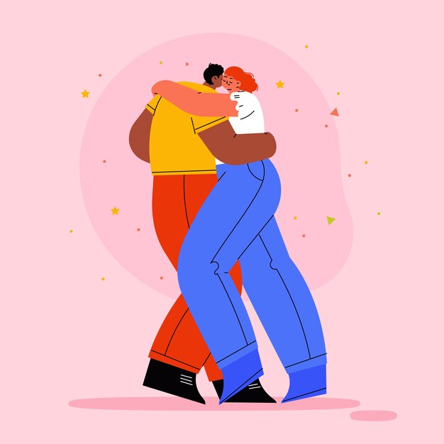 손으로 그린 평면 kizomba 그림