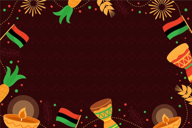 Hand drawn flat kwanzaa background