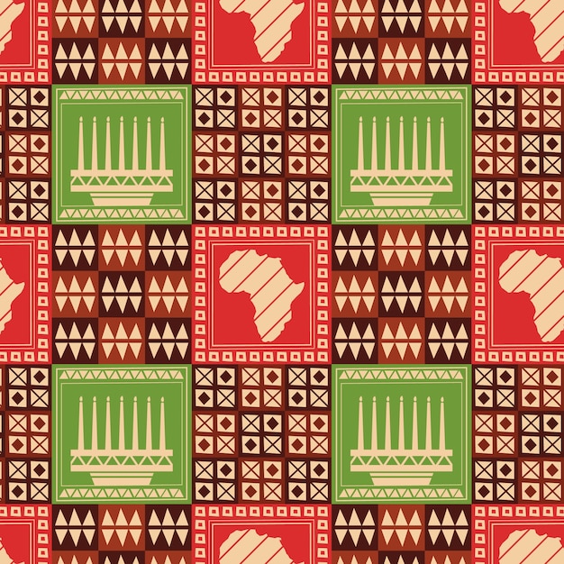 Free vector hand drawn flat kwanzaa pattern design