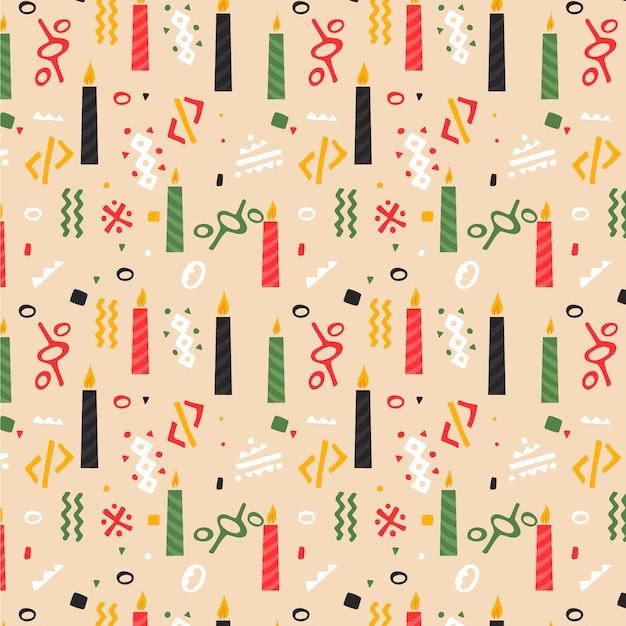 Hand drawn flat kwanzaa pattern design