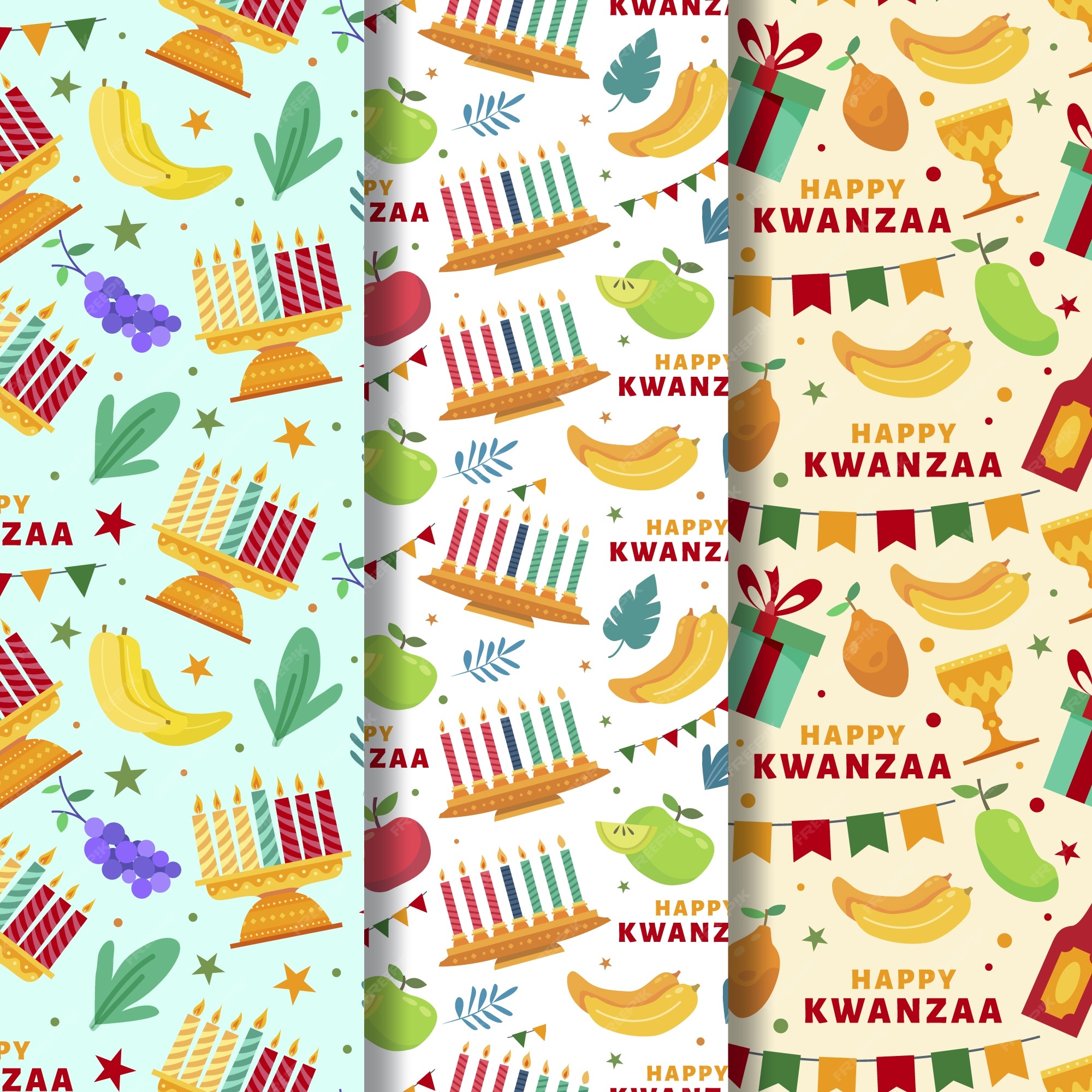 Free Vector  Hand drawn flat kwanzaa pattern design