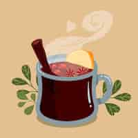 Free vector hand drawn flat mulled wine illustration