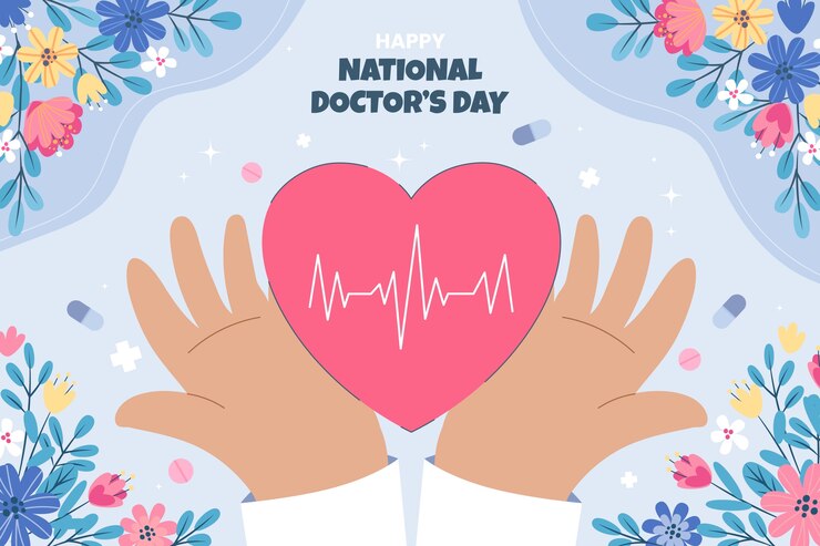 Free Vector hand drawn flat national doctor's day background
