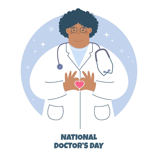 Free vector hand drawn flat national doctor's day illustration