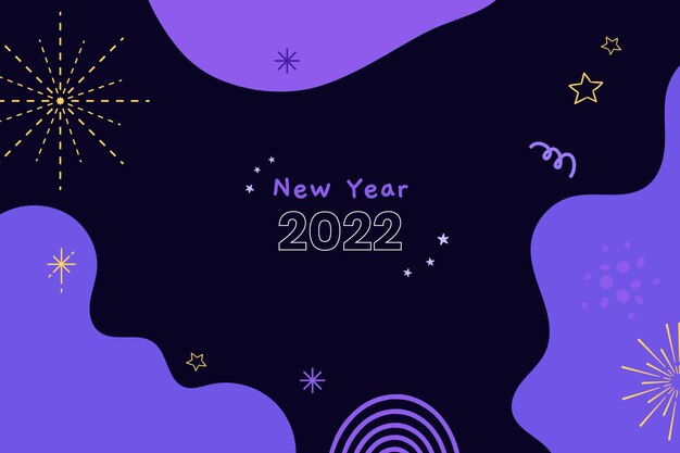 Hand drawn flat new year background