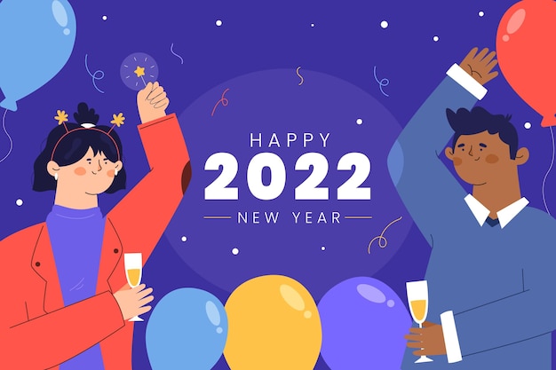 Free vector hand drawn flat new year background