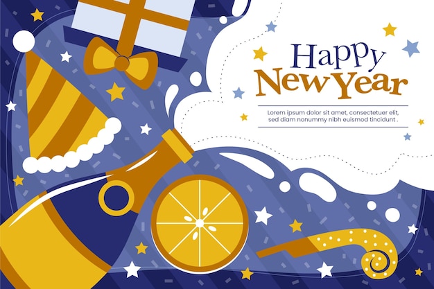 Free vector hand drawn flat new year background