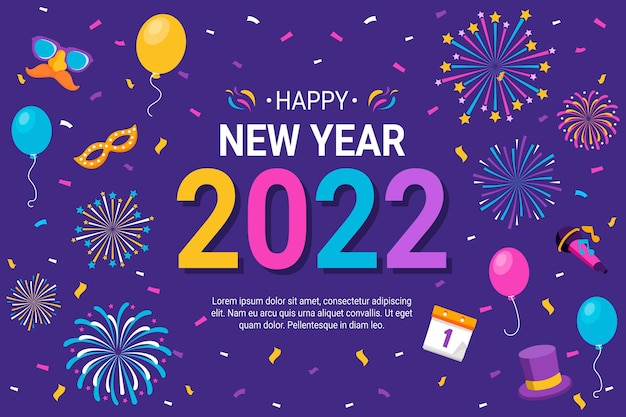 Free vector hand drawn flat new year background