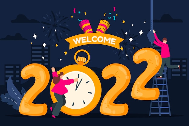 Free vector hand drawn flat new year background