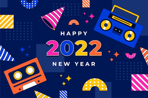 Free vector hand drawn flat new year background