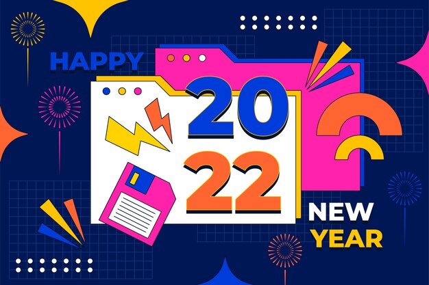 Hand drawn flat new year background