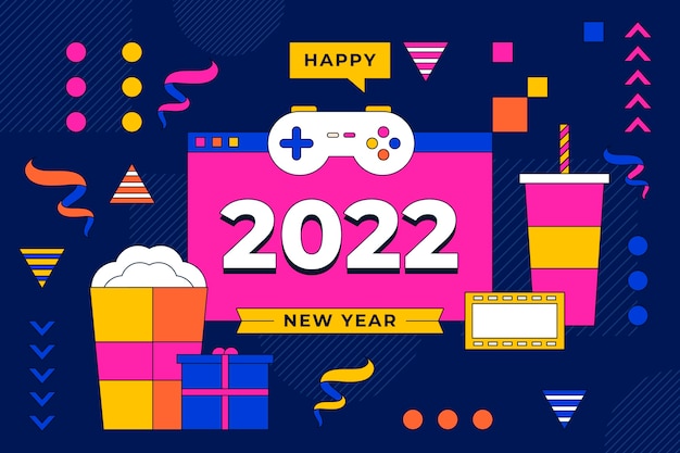 Free vector hand drawn flat new year background