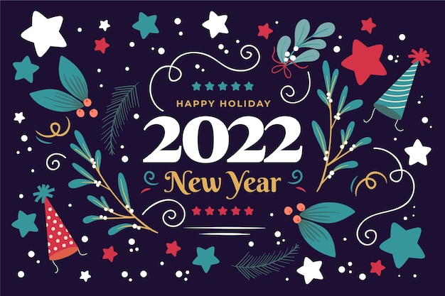 Free vector hand drawn flat new year background