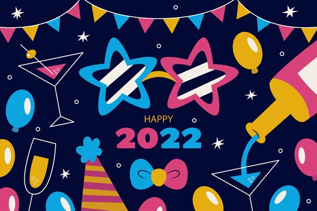 Free vector hand drawn flat new year background