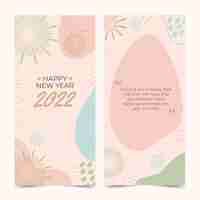 Free vector hand drawn flat new year greeting card template