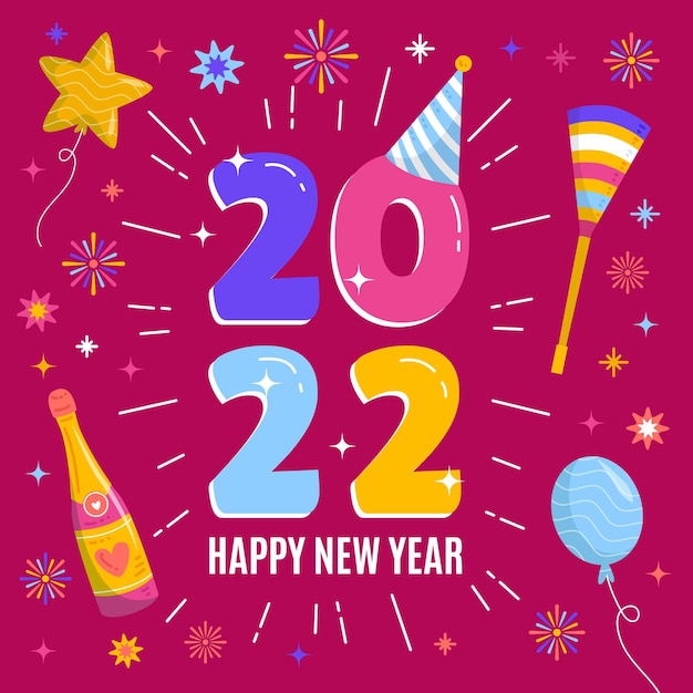 Free vector hand drawn flat new year illustration