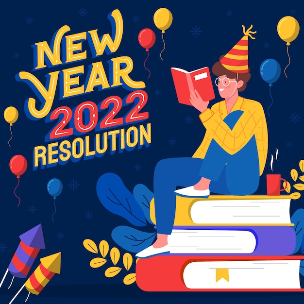 Free vector hand drawn flat new year's resolutions illustration