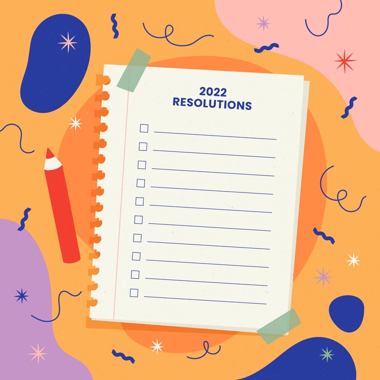 Free Vector hand drawn flat new year's resolutions illustration
