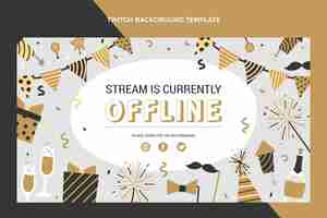 Free vector hand drawn flat new year twitch background