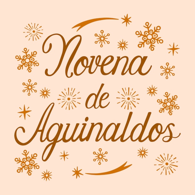 무료 벡터 손으로 그린 평면 novena de aguinaldos 글자