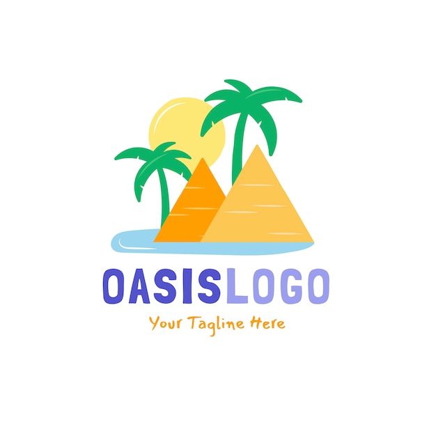 Hand drawn flat oasis logo
