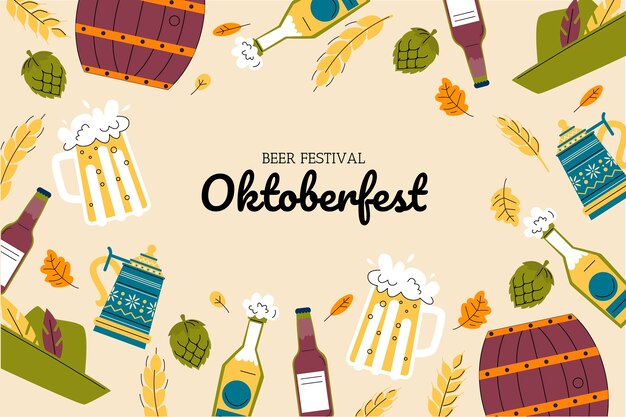 hand drawn flat oktoberfest background