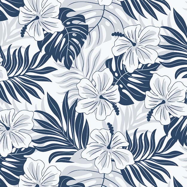 Hand drawn flat pattern summer duotone