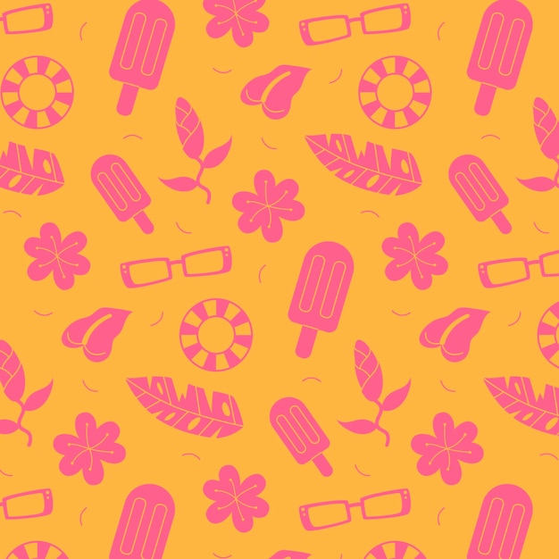 Free vector hand drawn flat pattern summer duotone