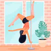 Free vector hand drawn flat pole dance illustration