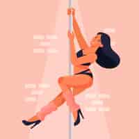 Free vector hand drawn flat pole dance illustration