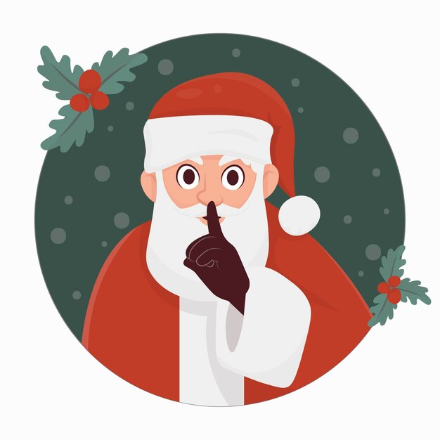 Hand drawn flat secret santa illustration