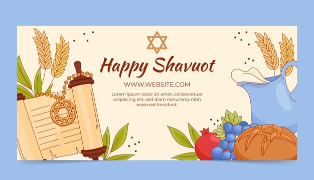 Hand drawn flat shavuot banner