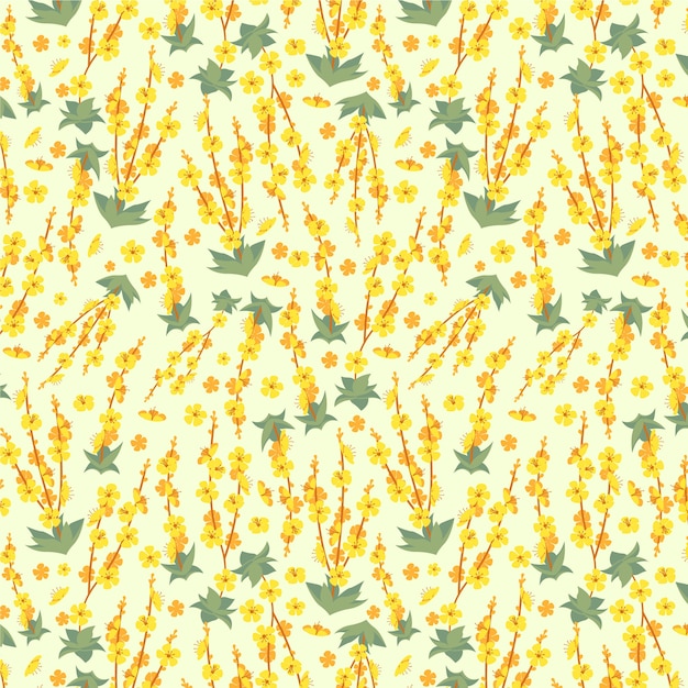 Free vector hand drawn flat small flowers pattern