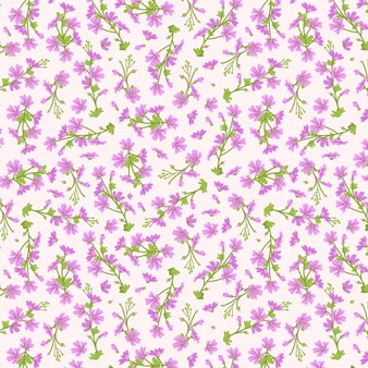 Hand Drawn Flat Small Flowers Pattern