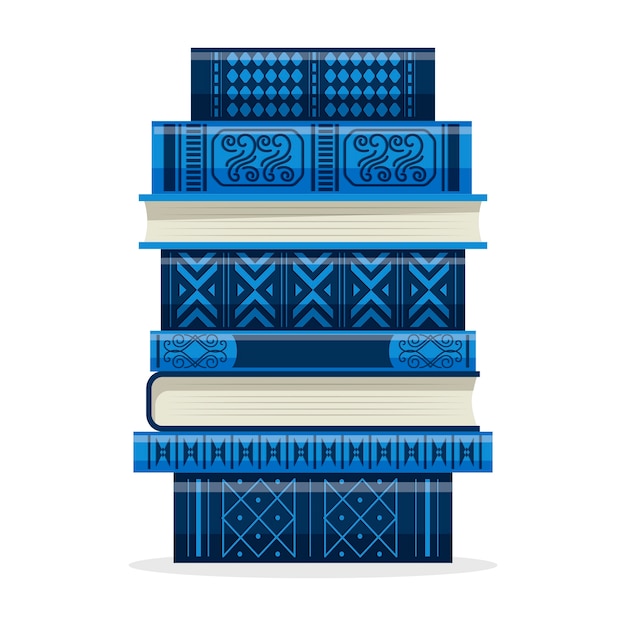 Free vector hand drawn flat stack of books