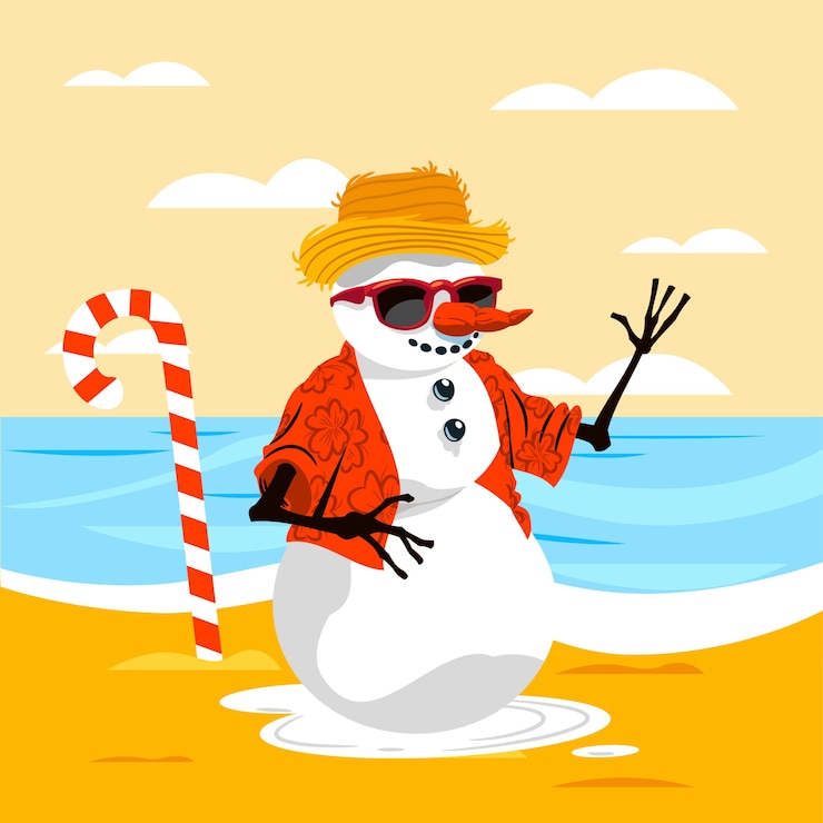 Free Vector hand drawn flat summer christmas illustration