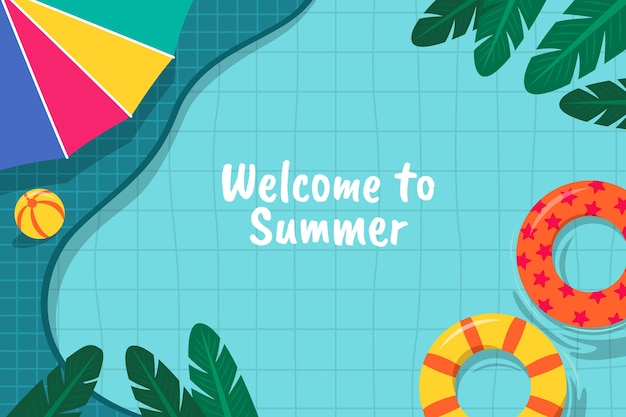 Hand drawn flat summer party background