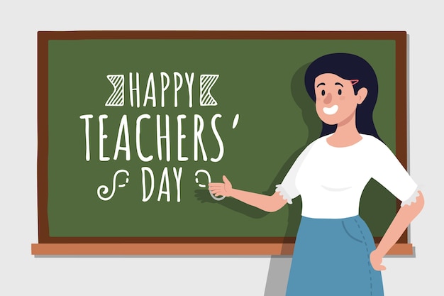 Free vector hand drawn flat teachers' day background