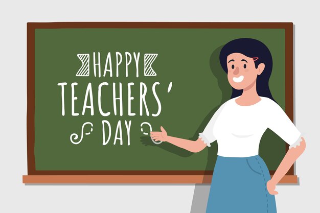 Hand drawn flat teachers' day background