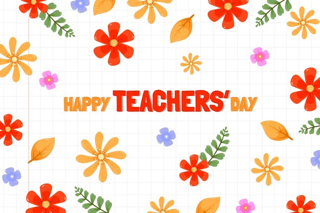 Free vector hand drawn flat teachers' day background