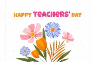 Free vector hand drawn flat teachers' day background