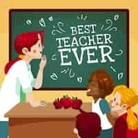 Free vector hand drawn flat teachers' day background