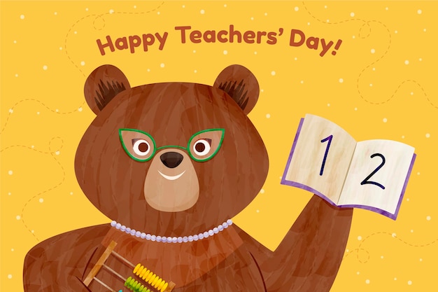 Free vector hand drawn flat teachers' day background