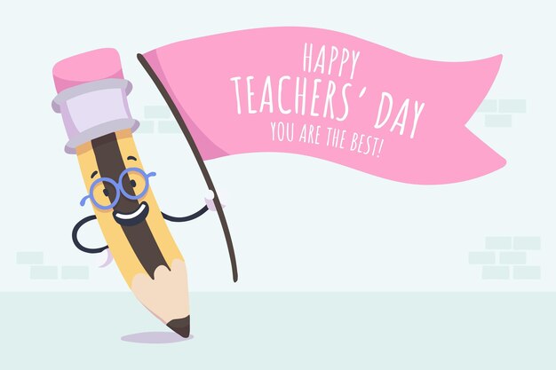 Hand drawn flat teachers' day illustration